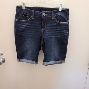 SIZE 10 DARK DENIM BERMUDA STRETCH SHORTS